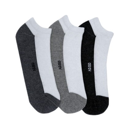 Pack de 3 pares de medias taloneras con logo colores plomo, gris y negro