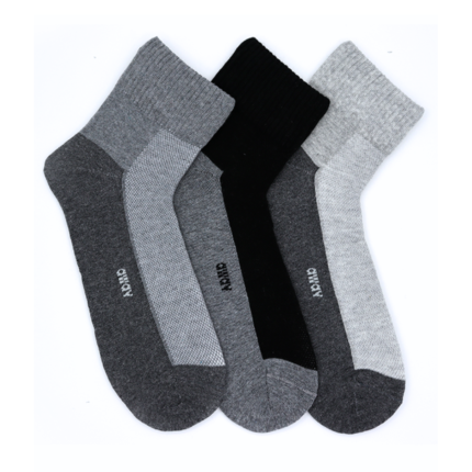 Pack de 3 pares de medias tobilleras colores gris, plomo y negro